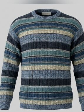 Vintage St Michael From Marks& Spencer Wool Blend Grandpa Striped Sweater Size S